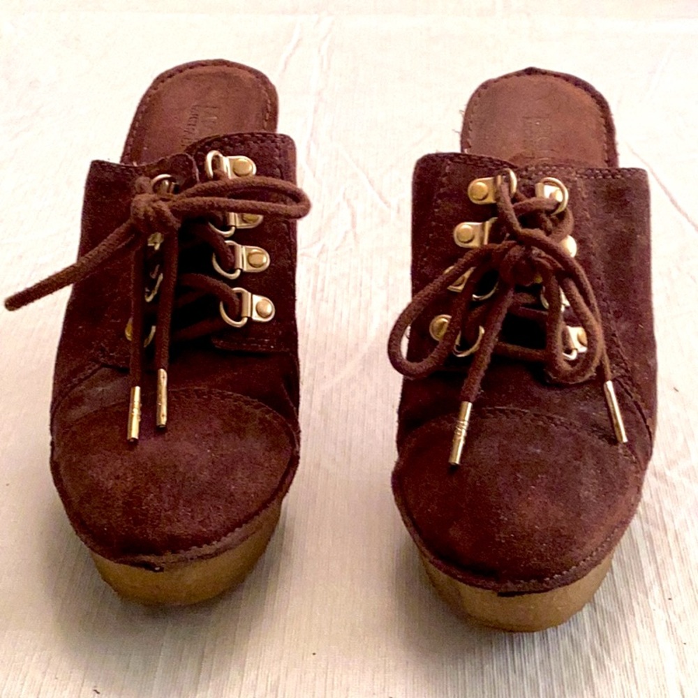 MICHAEL Michael Kors Vintage Brown Suede Mule Clog Platform Sz. 8